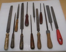 12 Vintage Files, Wood & Metal Mix, Nicholson, K&F and Unmarked.