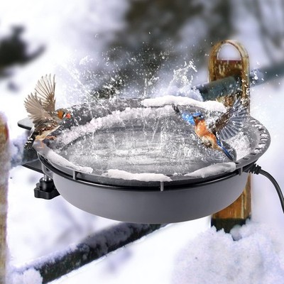Saillong Heated Bird Bath, 75W Birdbath Water Heater with Thermostatically... 