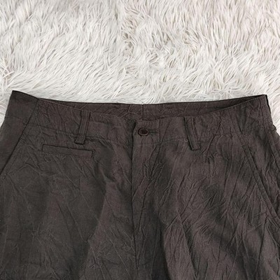 ISSEY MIYAKE MEN Linen Wide Pants Dark Brown Size 2 M Japan