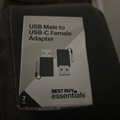 Best Buy essentials- Female USB-C to Male USB Adapter (2-Pack) - Black NEW