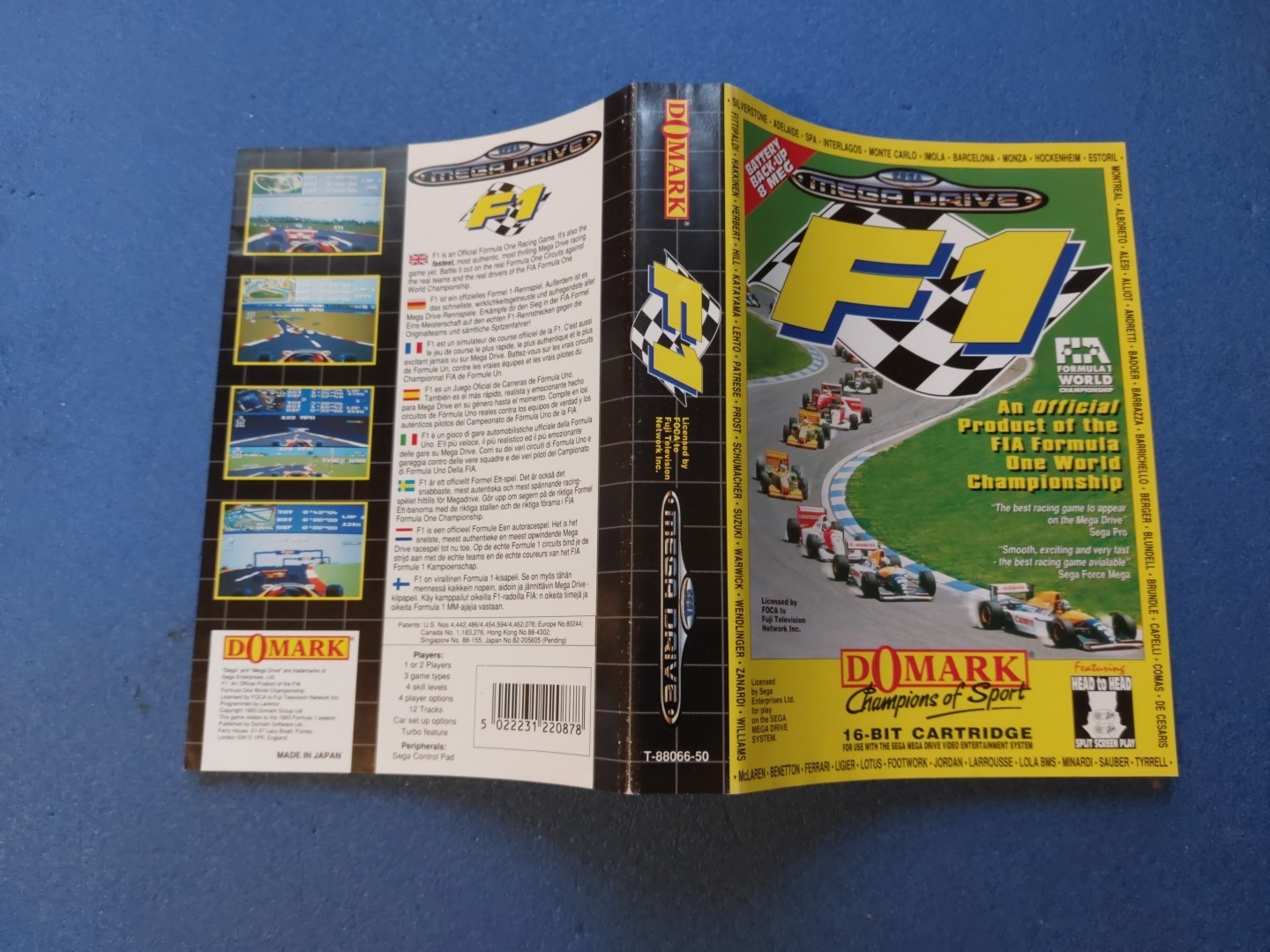 Sega Megadrive Mega Drive Jaquette Cover F1 Formula 1