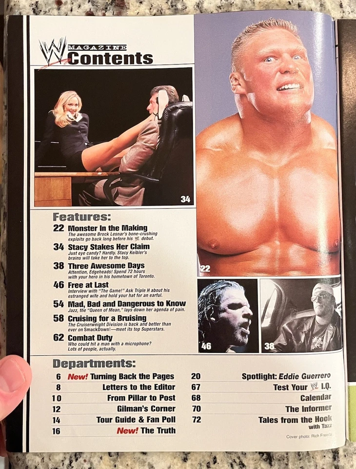 WWE Magazine July 2002 Brock Lesnar *Has Stacy Kiebler Poster* - Image 2 of 4