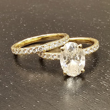 Allure Jewellers 18ct Yellow Gold Oval Diamond Pavé Ring Size L