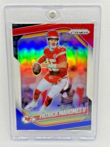 Patrick Mahomes II 2025 Panini Prizm Football Red White & Blue Prism Insert