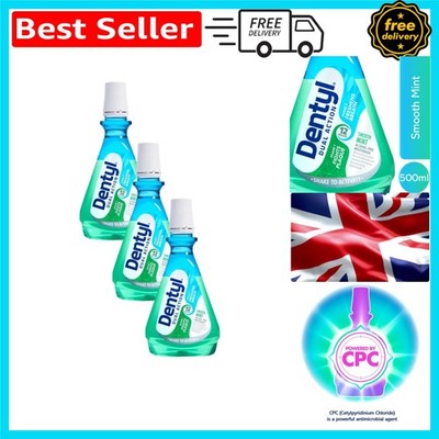 Dual Action Alkoholfreie CPC Mundspülung - 500ml 3er Pack zur Plaqueentfernung