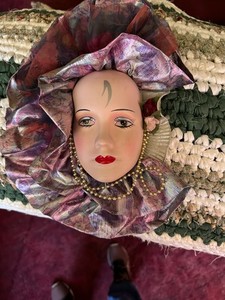 Face Mask Lady Mardi Gras Venice Hand Painted Wall Hanging Venetian Decor