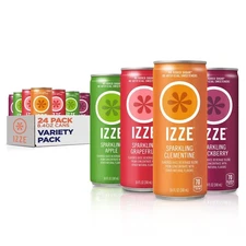 Refreshing Sparkling Juice with 60% Real Fruit - 4 Flavor Pack of 24 Cans