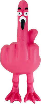 Pink Flamingo Middle Finger Statue   6.3'' Resin Funny Desk Decor, Unique Rebe...
