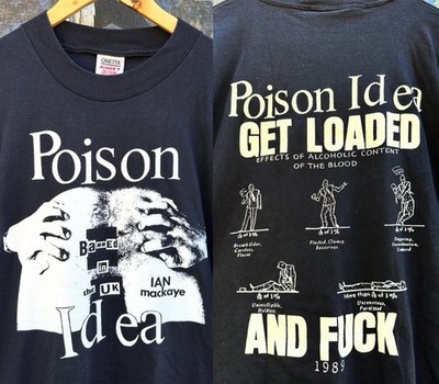 1989 Poison Idea  Ian Mackaye  Retro Style Basic Black Men Women T shirt NH25428