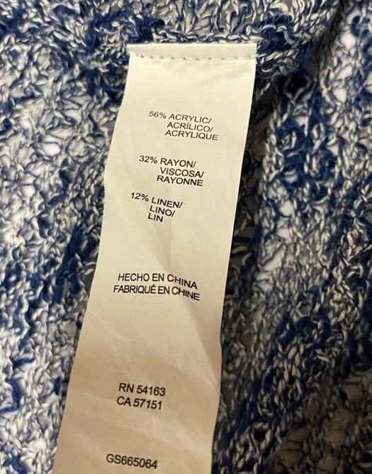 Cárdigan bajo suelto tejido frente abierto manga corta para mujer mediano uso profesional lino Foto 2 de 4