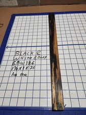 Black and White Ebony  Wood turning  blank  1 3/4 " x 1 " x 25   " EBW186