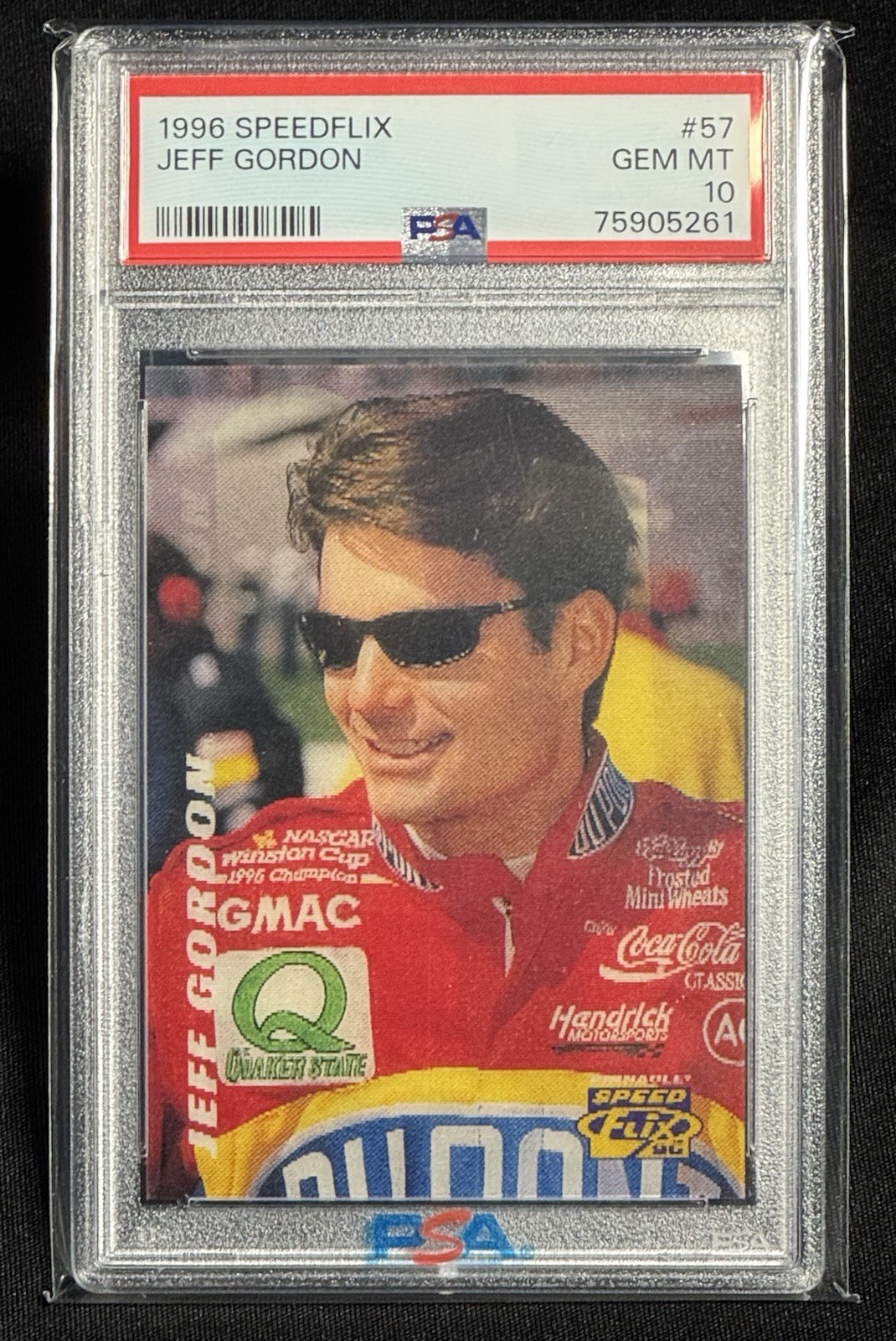 1996 SPEEDFLIX JEFF GORDON #57 PSA 10 GEM MINT Holographic Lenticular Hendrick view 2