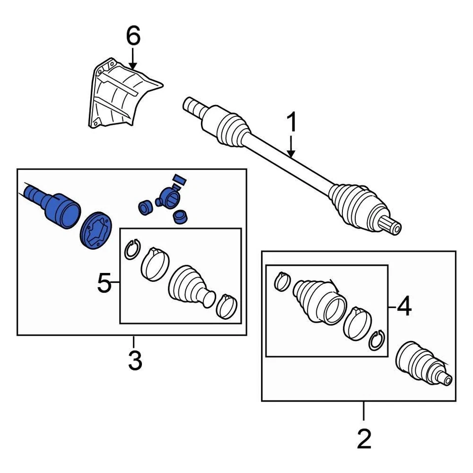 For Volkswagen Passat 06-09 Volkswagen 3C0498103A Front Right Inner CV Joint Kit Foto 2 de 4