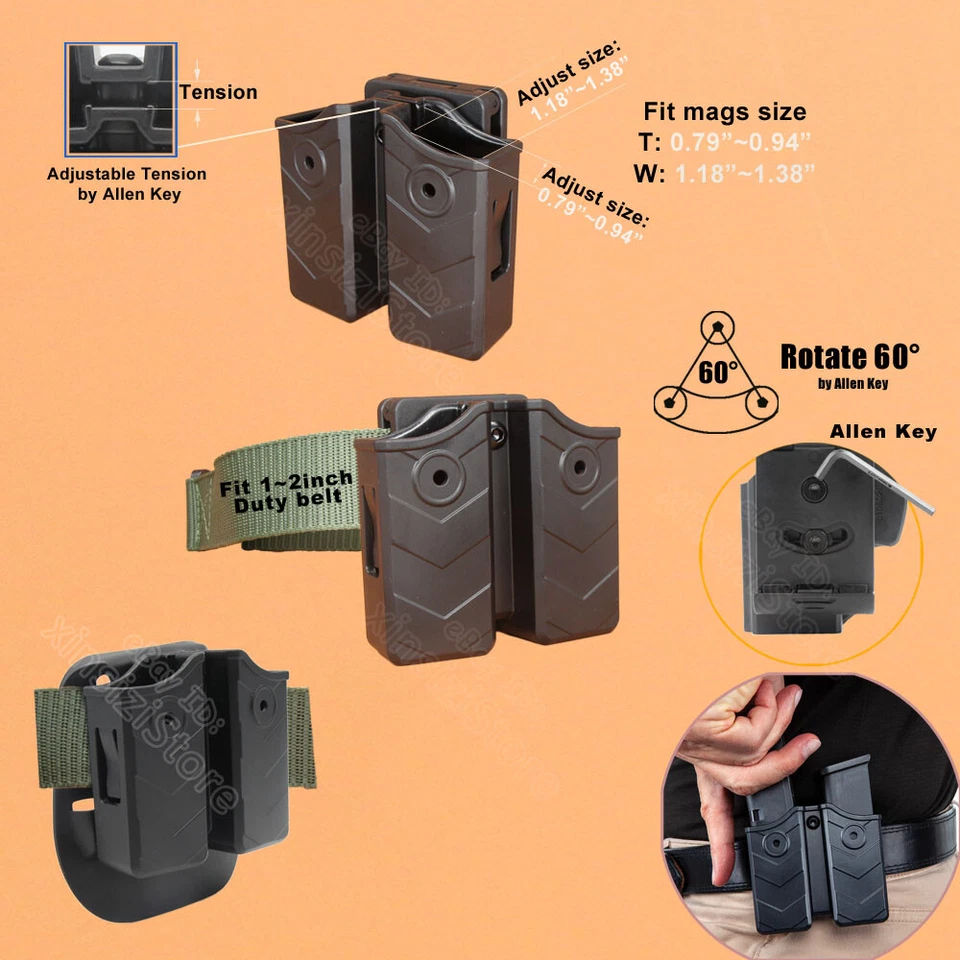G3 G2C Mags Pouch Magazine Holster For Glock 17 19 Taurus G2 PT111 Beretta PX4 - Image 3 of 4