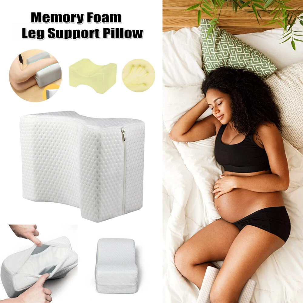 Memory Foam Knee Pillow: Sleep Comfortably & Alleviate Sciatica, Knee,  Back, Leg & Hip Pain - Includes Washable Cover & Travel Bag