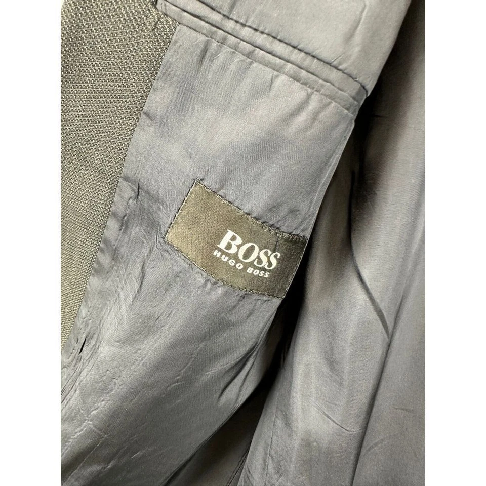 Blazer Abrigo Deportivo Boss Hugo Boss Adulto 42L Negro Mezcla Lana Virgen 2 Botones Para Hombre Foto 4 de 4