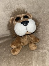 Russ Berrie CARNIE the Lion BIG EYES Beanbag Small Plush Stuffed Animal Toy 8.5  