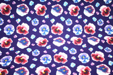 PRETTY PINK AND PURPLE PANSIES - 100 COTTON FABRIC