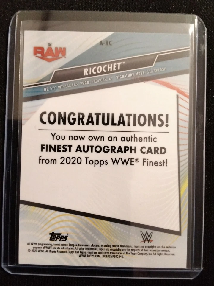 Ricochet 2020 Topps Finest Refractor Auto #A-RC - Image 3 of 3