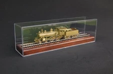HO Scale 13" Model Train Display Case With Wood Base - Walnut Finish