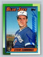 STEVE CUMMINGS AUTOGRAPHED 1990 TOPPS TORONTO BLUE JAYS BASEBALL CARD #374 RC