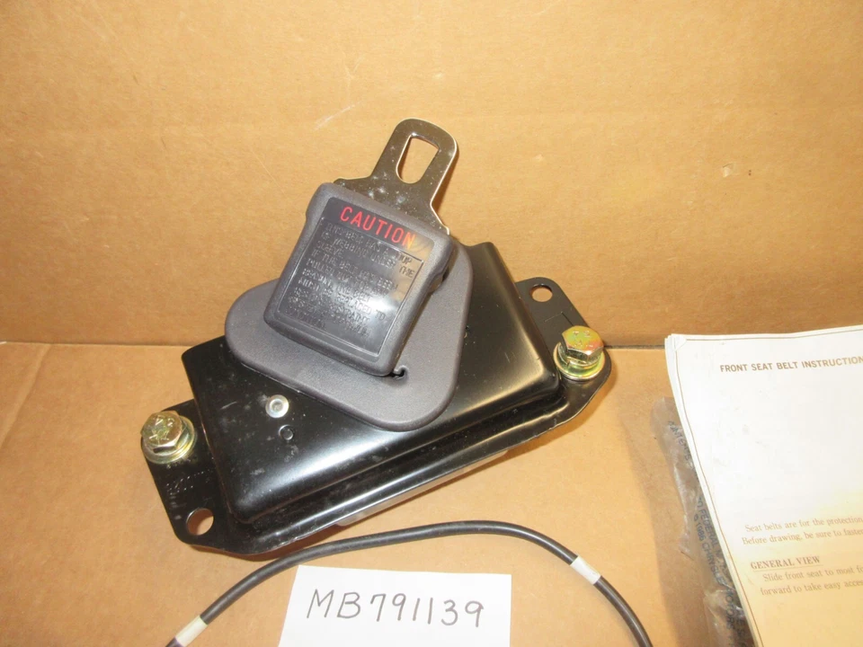 Cinturón de seguridad gris Mitsubishi MB791139 1992-1994 Eclipse, láser Plymouth OEM NOS Foto 4 de 4