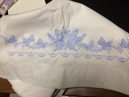 Bucilla Pillow Cases Stamped Embroidery/Cross Stitch 65206 BUTTERFLIES - Picture 3 of 3