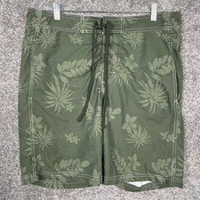 Chaps Swim Trunks Men's XL Green Board Shorts Palm Tree Pocket