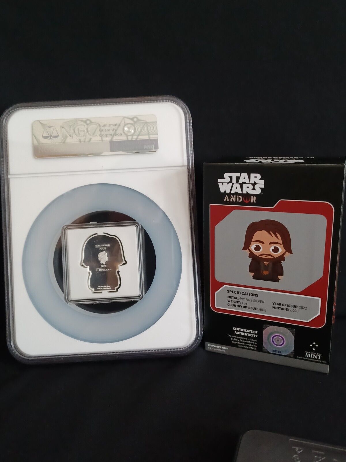 Cassian Andor™ 1oz Silver Chibi® Coin - Star Wars™ Andor Series