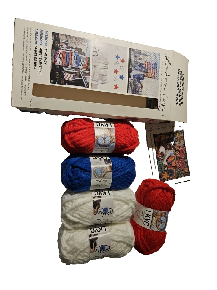 New London K aye Americans Theme Crochet Yarn Pack - Red, White & Blue - Image 4 of 4