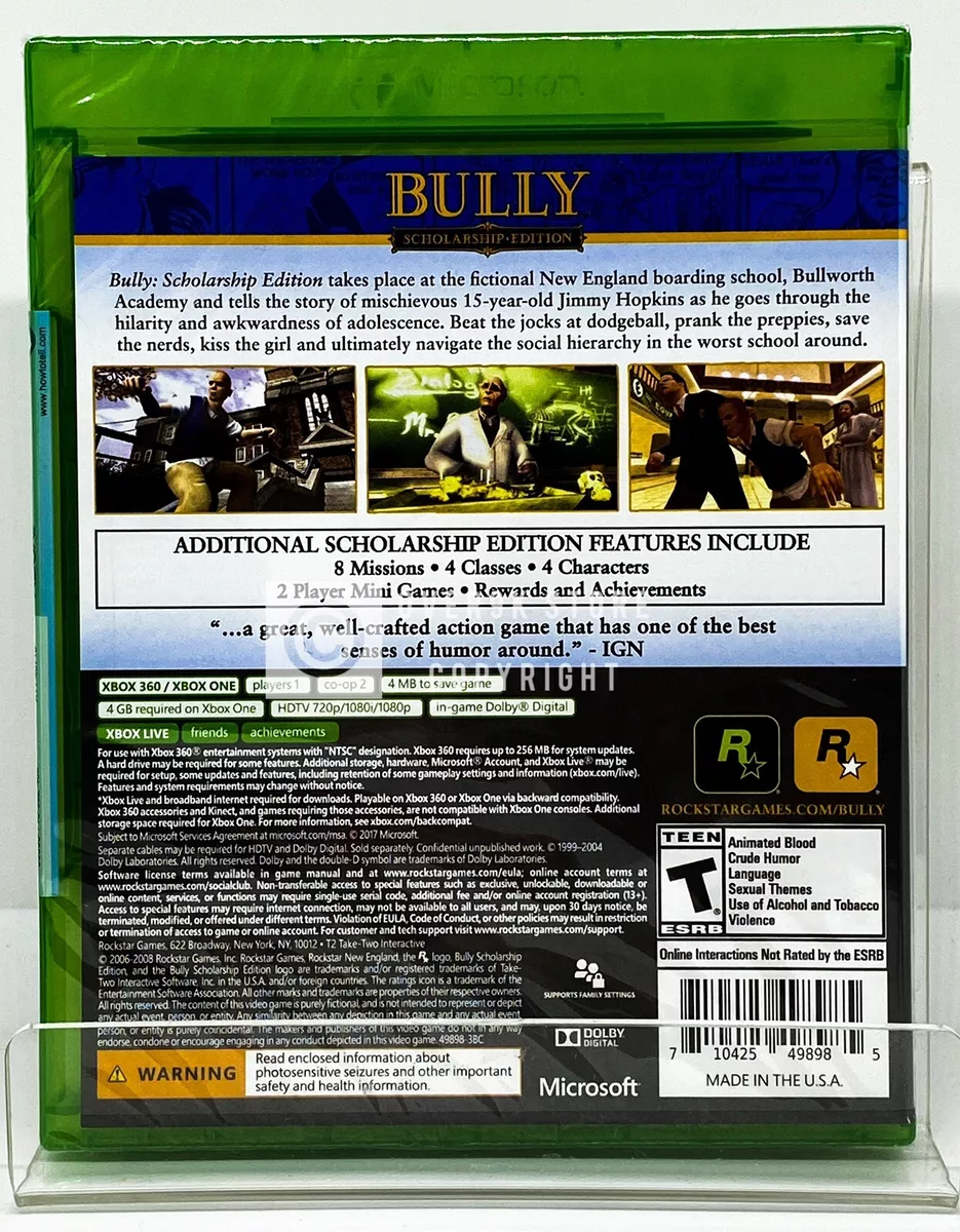 BULLY: SCHOLARSHIP EDITION – XBOX 360 – XBOX ONE E SERIES X