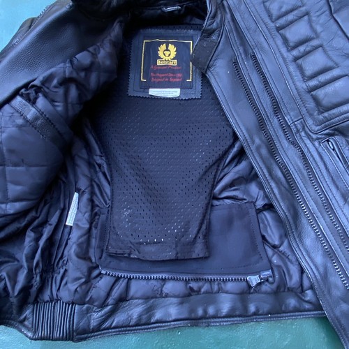 Belstaff Vintage Leather Motorcycle Jacket Womens S/M With Armour Padding Black - Picture 12 of 21