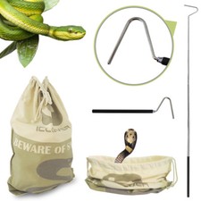 Large Snake Drawstring Bag Reptile Catching Retractable Snake Hook Handle Tongs