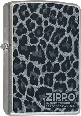 Zippo Oil Lighter Leopard Black Silver Barrel Plating Full Color Print Japan