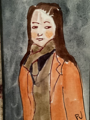 ACEO watercolor art by PJ, art card 2.5 x 3.5: people’s of world, united kingdom