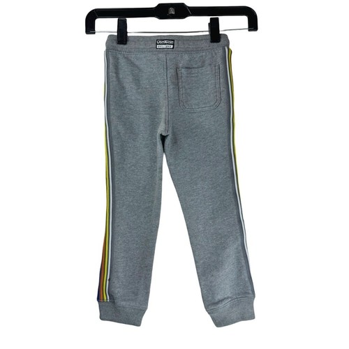 OSHKOSH B'gosh Unisex Grey Sweatpants/Joggers with Neon Colorful Side Stripes 4T - Picture 4 of 5