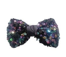 Black Color Bow Hair Clip with Sequins, Hair Accessory, 1pc