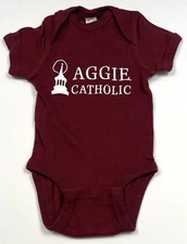 RABBIT SKINS Infant NEWBORN Maroon Bodysuit Romper Aggie Catholic Texas A&M EUC