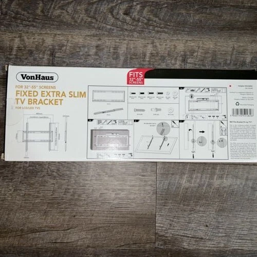 VonHaus Fixed Extra Slim TV Wall Mount Bracket 32-55 inch Max 77lbs - Image 2 of 2