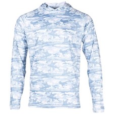 New Salt Life SLX UVAPOR L Hoodie UV 30 Blue Size L Camo Salty Saltlife New NWT