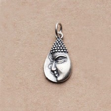 Buddhism Buddha 925 Sterling Silver Dangle Prayer Charm Pendant A2514