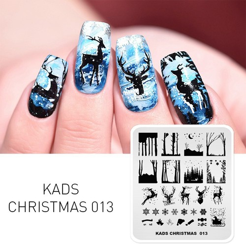 KADS Nagel Stamping Platten Set 6tlg Weihnachtsteller mit Laserplatten Halter Set - Bild 5 von 8