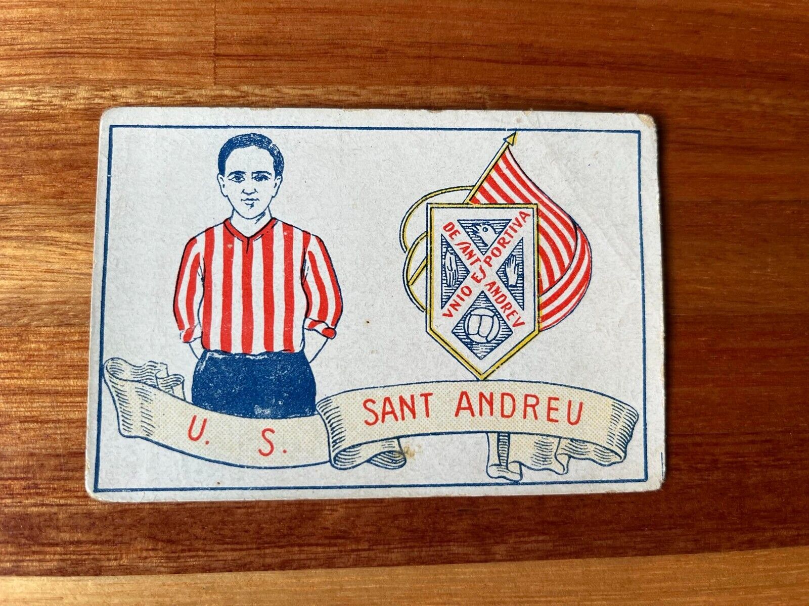 1929 España AMATLLER Chocolates tarjeta de fútbol UNIÓN DEPORTIVA DE SANT ANDREU