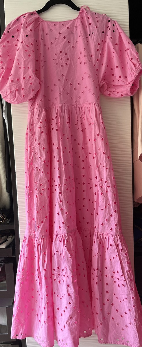 zara pink dress puff sleeve ZARA WOMAN FUCHSIA PINK POPLIN MIDI DRESS PUFF SLEEVE 3067/331 XS S M L