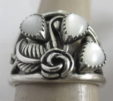 WHEELER MANUFACTURING STERLING RING w MOP, SIZE 5.5