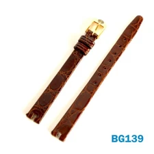 GUCCI Brown Leather Band 10 MM , With 8mm Original GUCCI BUCKLE.#BG139