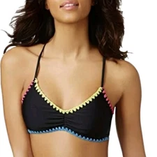 Junior's NWT Hula Honey Whip-Stitch Shirred Bralette Bikini Top Swim Size M 