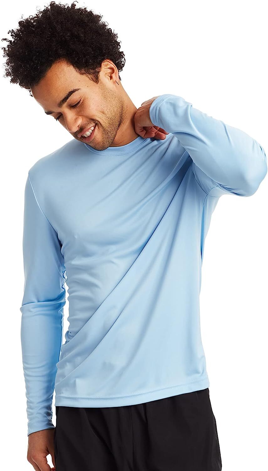 Hanes Men's LongSleeve Pack, Cool Dri MoistureWicking TShirts