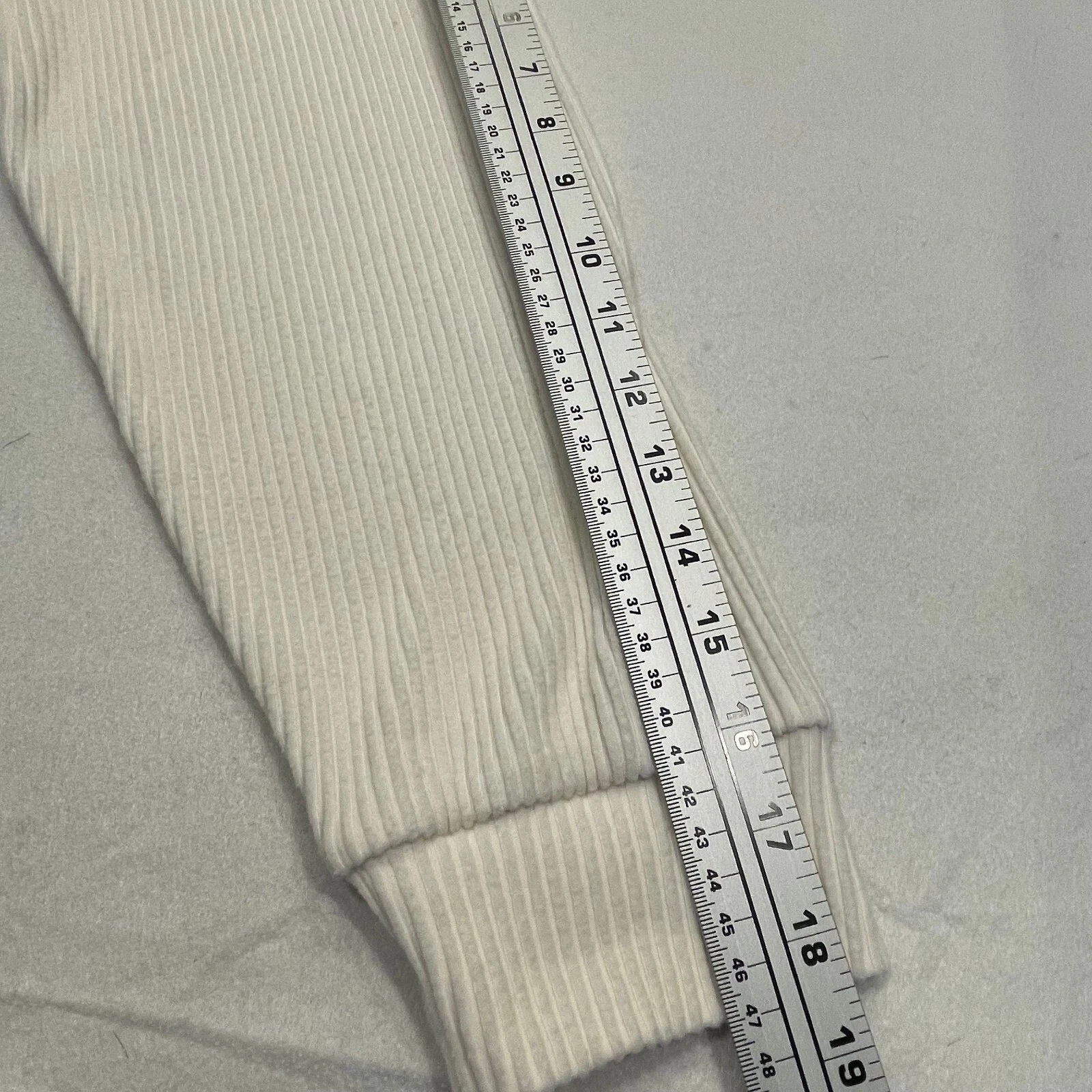 OFF WHITE Felpa donna GAP taglia XL accogliente con cappuccio a costine manica lunga pullover avorio gelo