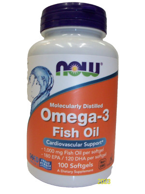 Omega-3 Fish Oil (Molecularly Distilled) 1,000 mg  100 Softgels